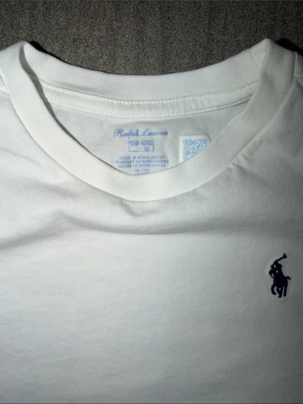 Ralph Lauren White Short-Sleeve Kids Crewneck Tee with Navy Pony